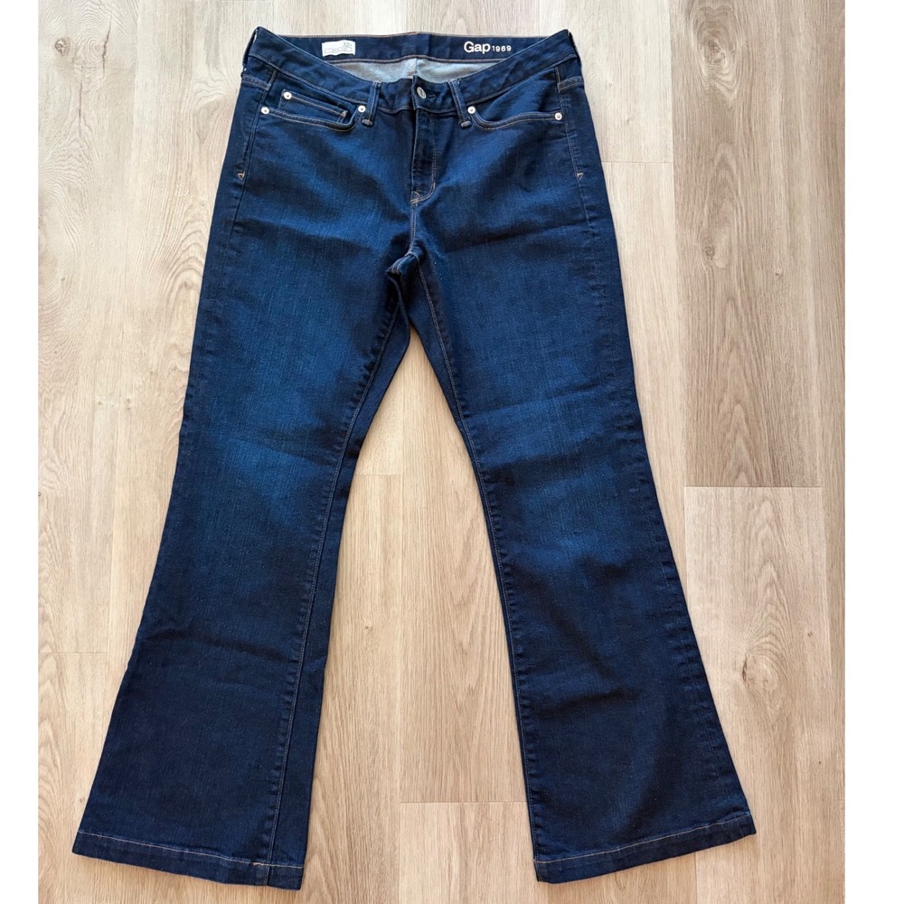 Gap 1969 Long & Lean Dark Wash Flare Leg Jeans 32 Regular